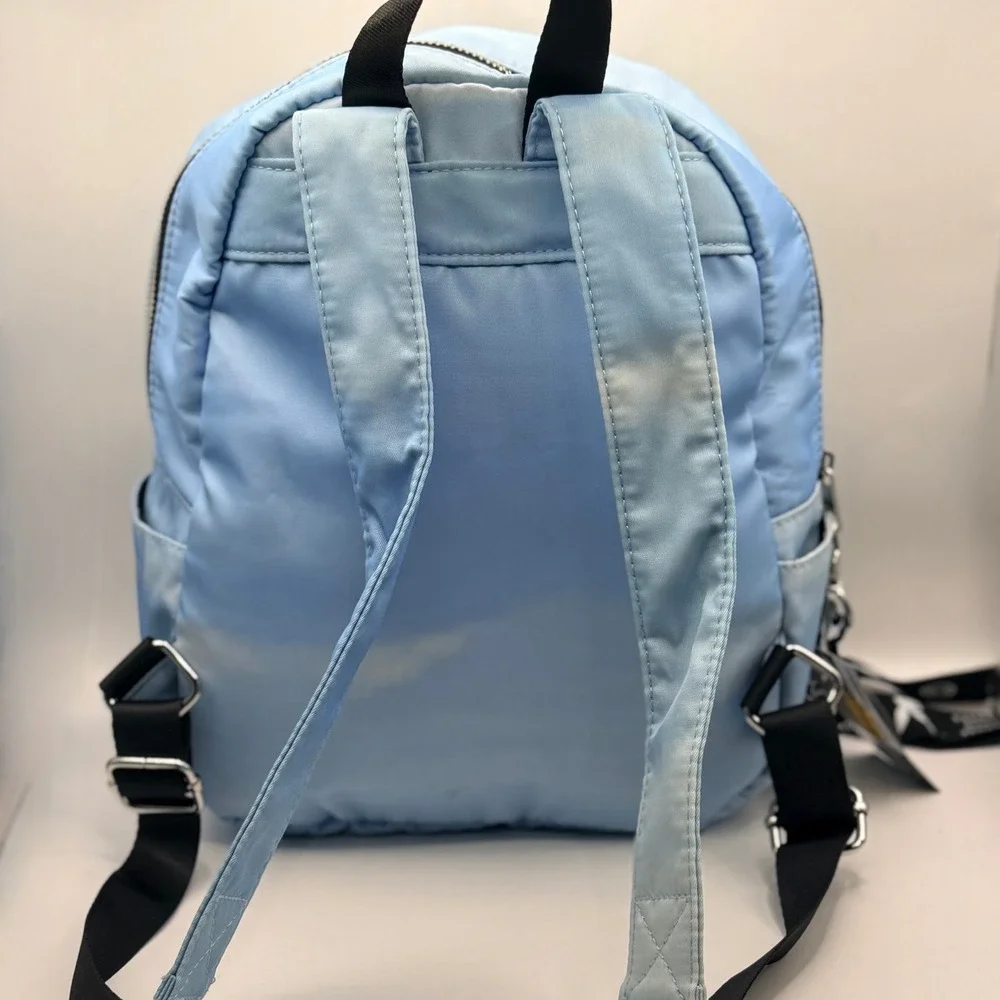 Playboy Supply Co Spencers Exclusive Mini Backpack Light Blue Satin Nylon Bag